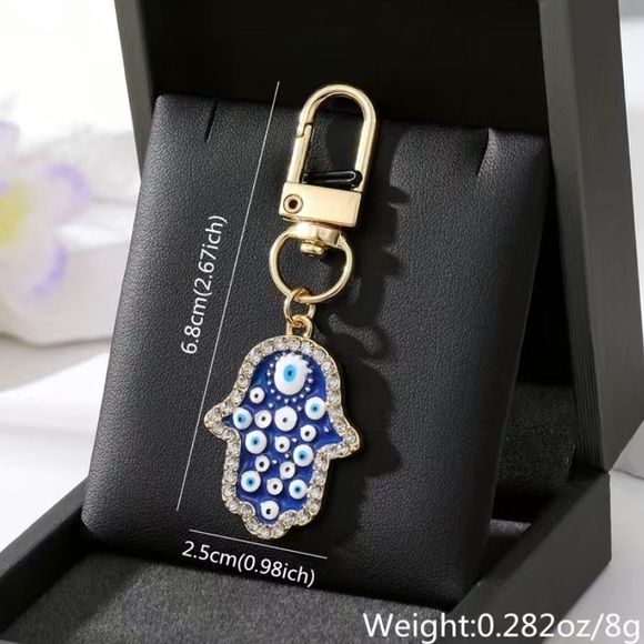 Evil Eye Keyring Keychain Bag Charm - Picture 2 of 2